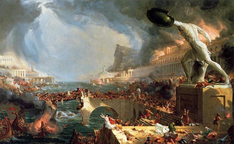 Thomas Cole Course of Empire Destruction oil painting image